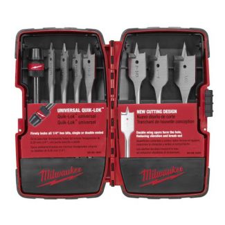 Milwaukee 49-22-0175 8 Piece Universal Quik-Lok Flat Boring Set