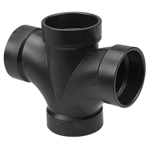 3 inch X 3 inch X 2 inch X 2 inch ABS DWV Plastic Fittings Double Sanitary Tee Hub