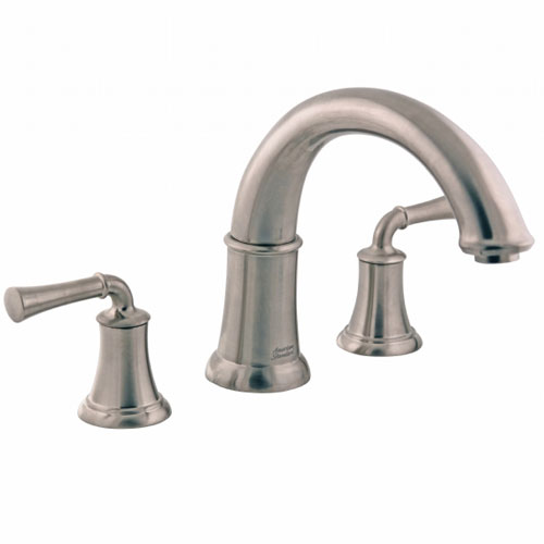 American Standard 7420.900.295 Portsmouth Deck Mount Tub Filler with Lever Handles - Satin Nickel