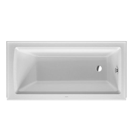 Duravit 700355000000090 Architec 60X30 Acrylic Soaking Bathtub with Right Drain, Integrated Panel Height 19-1/4 in - White