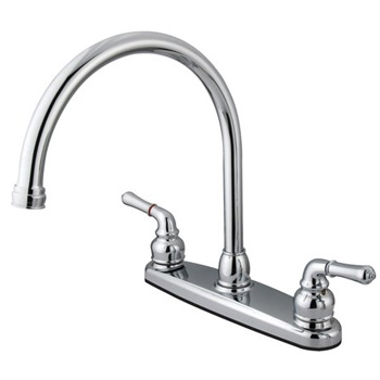 Kingston Brass KB790 Magellan Twin Brass Lever Handles 8 in Kitchen Faucet - Chrome