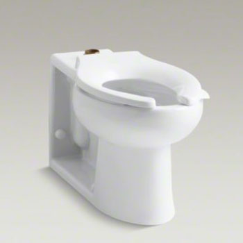 Kohler K-4386-0 Anglesey Floor Mounted 1.6 gpf Flushometer Valve Elongated Bowl with Top Inlet - White