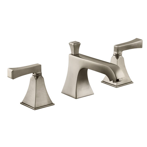 Kohler K-454-4V-BV Memoirs Widespread Lavatory Faucet w/Deco Lever Handles - Brushed Bronze