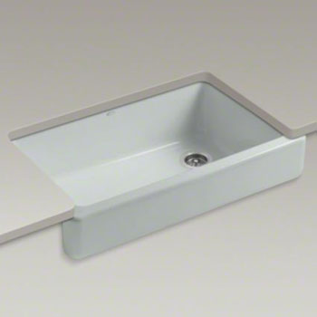 Kohler K-6488-95 Whitehaven Self-Trimming Apron Front Single Basin Sink - Ice Grey