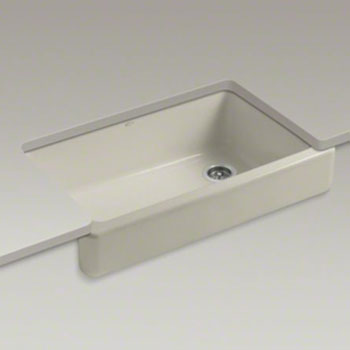 Kohler K-6488-G9 Whitehaven Self-Trimming Apron Front Single Basin Sink - Sandbar