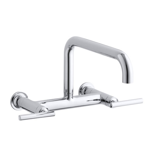 Kohler K-7549-4-CP Purist Wall-Mount Bridge Faucet - Chrome