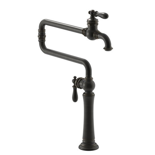 Kohler K-99271-2BZ Artifacts Single Hole Deck Mount Pot Filler Kitchen Sink Faucet with 22