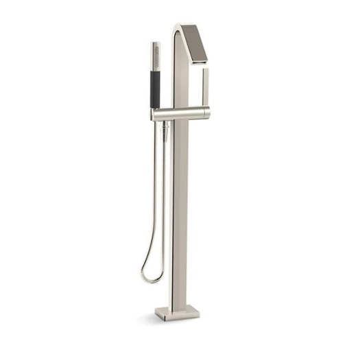 Kohler K-T97330-4-SN Loure Floor Mount Bath Filler with Handshower - Polished Nickel