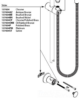 Moen 137034 Slider for Slide Bar - Chrome