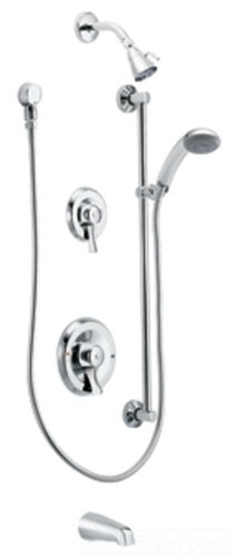 Moen 8343 Commercial Three Function Posi Temp Tub/Shower System - Chrome