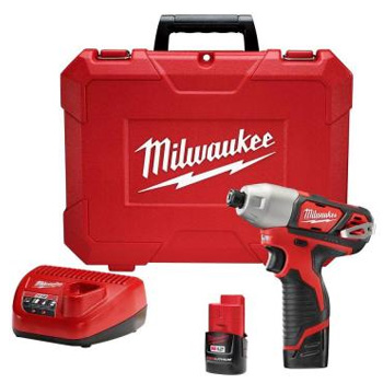 Milwaukee 2462-22 M12 12-Volt Lithium-Ion 1/4 in. Cordless Impact Driver Kit