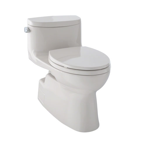 Toto MS644114CEFG#12 Carolina II One-Piece Elongated 1.28 GPF Universal Height Skirted Toilet with CeFiONtect - Sedona Beige