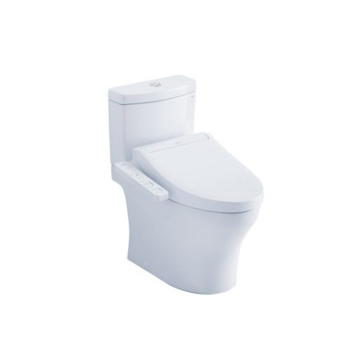 Toto MW4463074CEMG#01 Aquia IV Washlet + C2 Two-Piece Elongated 1.28 GPF and 0.8 GPF Toilet - Cotton White