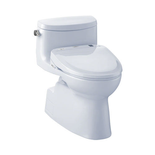 Toto MW644574CEFG#01 Carolina II Connect+ One-Piece Elongated 1.28 GPF Toilet and Washlet S300e Bidet Seat - Cotton White