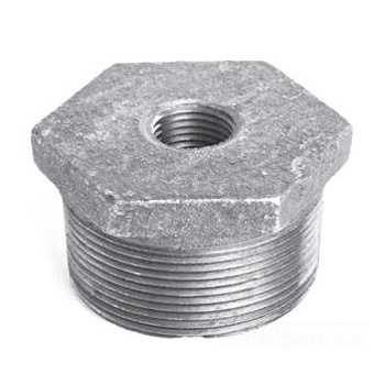 1/2 inch x 3/8 inch Malleable Iron Hexagon Bushing - Galvanized