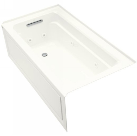 Kohler K-1122-LA-0 Archer 5' Whirlpool With Integral Apron and Left Hand Drain - White