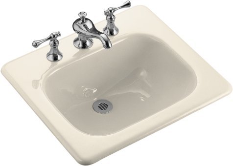 Kohler K-2895-8-47 Tahoe Cast Iron Self-Rimming Lavatory Sink With 8